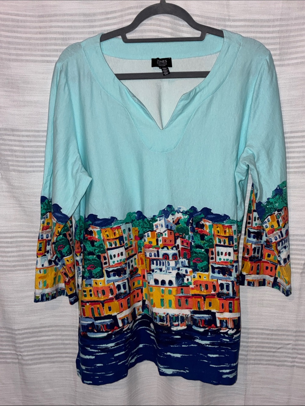 Jones New York, Women’s XL, Aqua Coastal Print Tunic Top